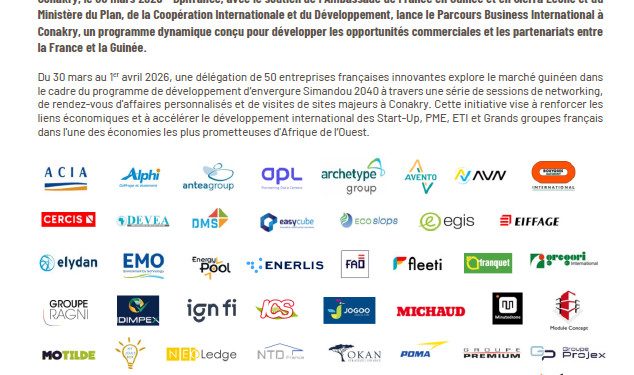 Guinée–France : la santé et l’entrepreneuriat au cœur d’un partenariat stratégique en pleine mutation