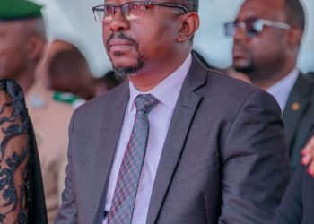 Mohamed Lamine Sy Savané à la cérémonie de pose de la première pierre du Cinéma Center de Conakry