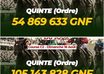 Quinté du dimanche : plus de 105 millions GNF en jeu