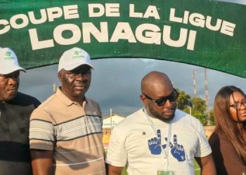 Kamsar : Bassekou Amirou Dramé et le PDG Bakary Diaby présents à la finale de la Coupe de la Ligue LONAGUI